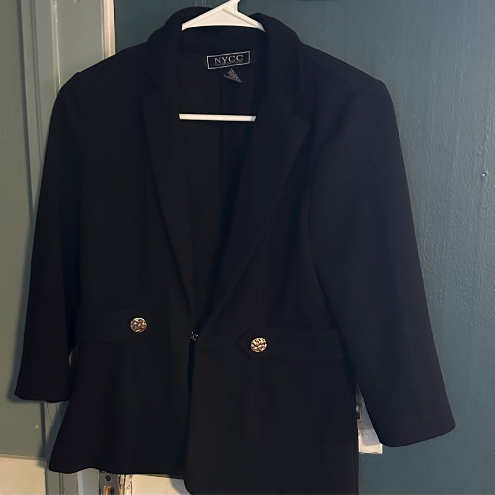 NYCC Black Tailored Blazer with Decorative Buttons